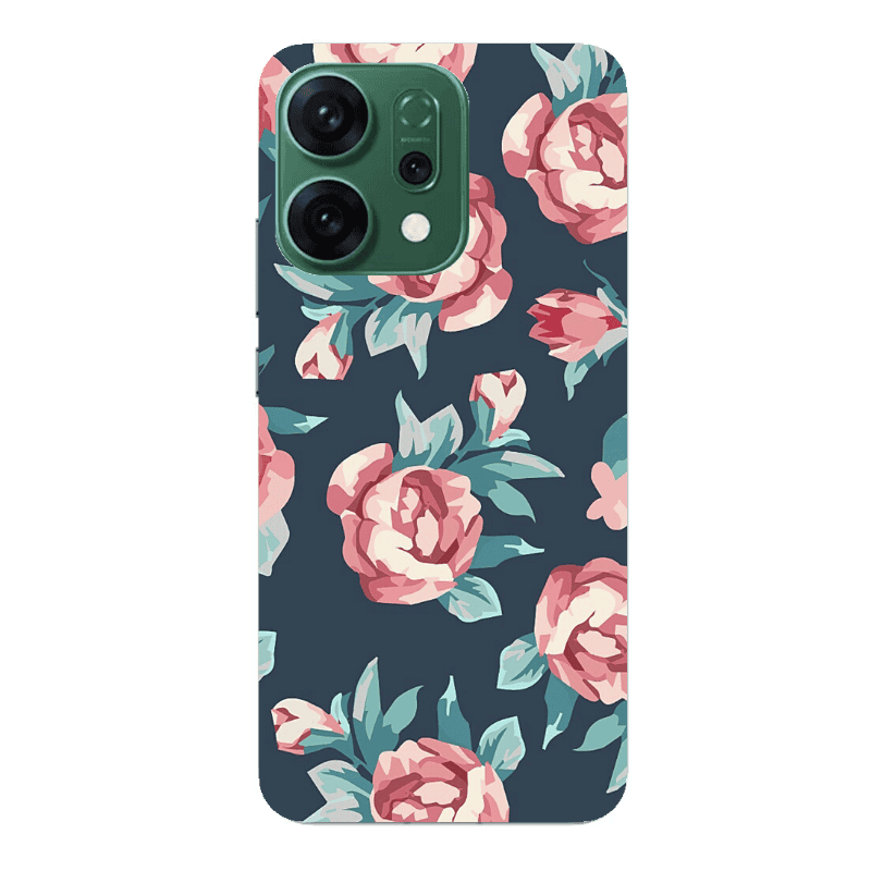 Oppo RENO 14 Purple roses Transparent Silicone TPU Θήκη